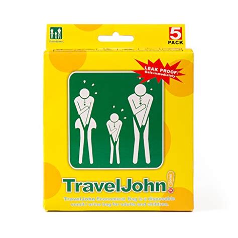 traveljohn disposable 5 pack vomit/urine bag for children and adults